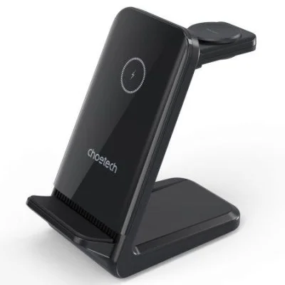 Choetech 3In1 Wireless Charging With Removable Iwatch Charger Holder Black